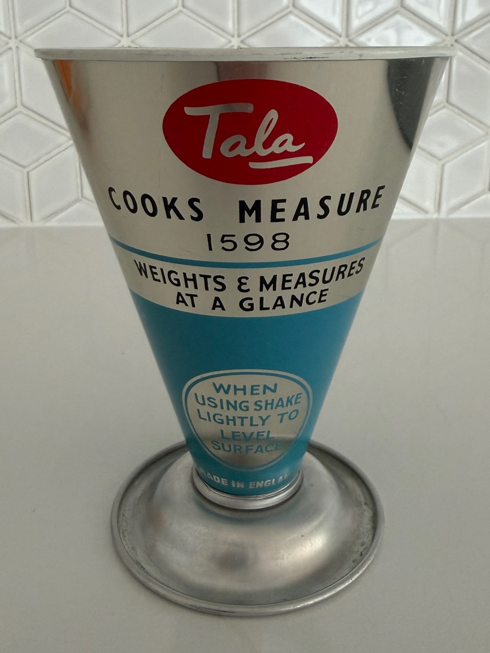 VINTAGE TALA 1598 Cooks Dry Measures at A Glance Metal Cup Kitchen Made England